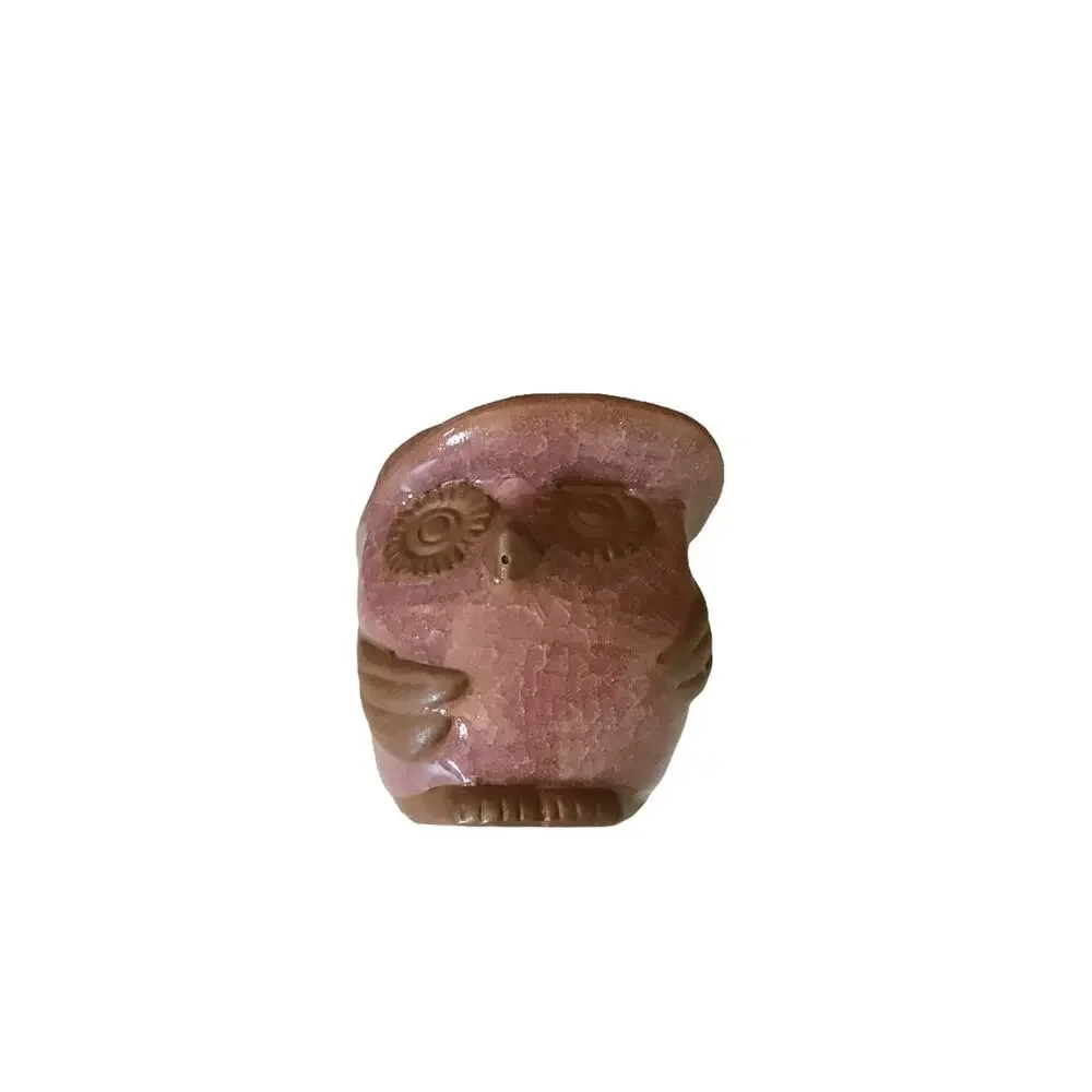 Cute Vintage Owl Small Pottery Planter
